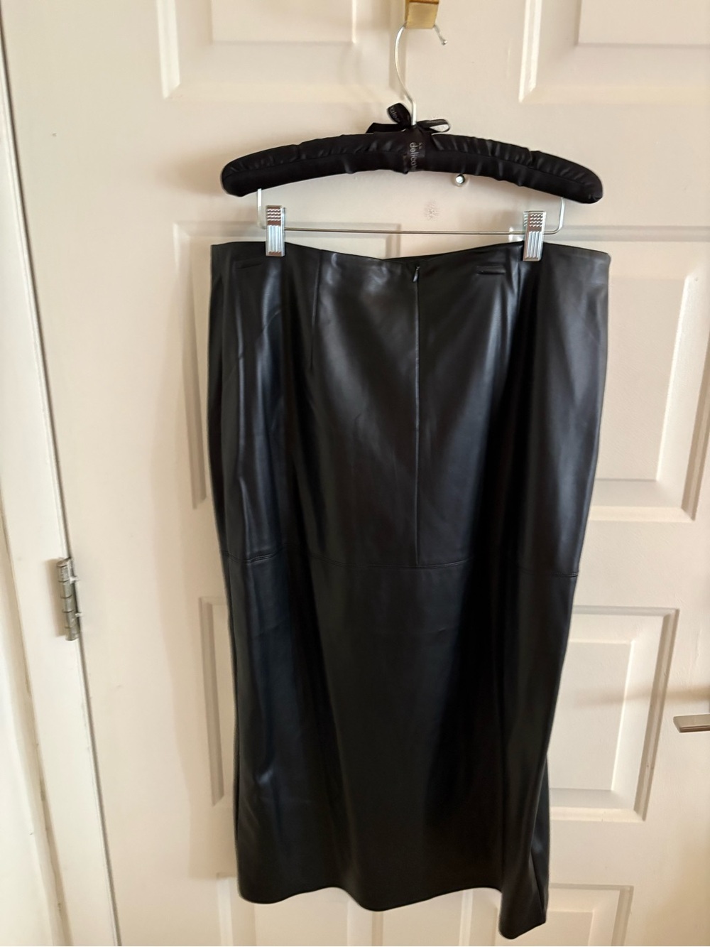 Z Supply Black Faux Leather Midi Skirt